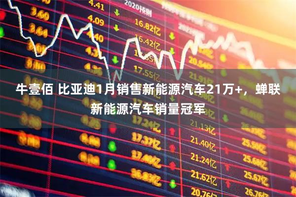 牛壹佰 比亚迪1月销售新能源汽车21万+，蝉联新能源汽车销量冠军